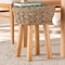 Bali & Pari Denver Modern Bohemian Natural Seagrass and Acacia Wood Stool 243-13534-ZORO - alternate 4